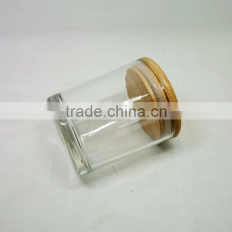 Round bottom clear glass candle jars candle holders wholesale