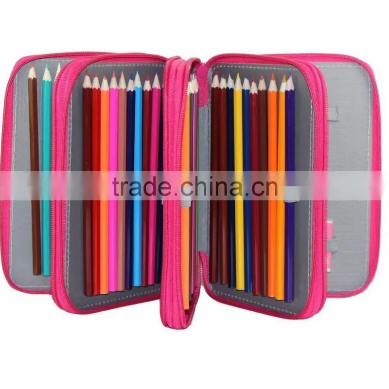 Factory Wholesale Anti Compression Zippered 72 Slots Colored Pencil Pouch