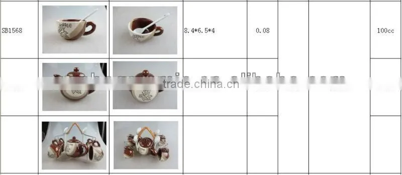 Stock glazed coffee set with spoon