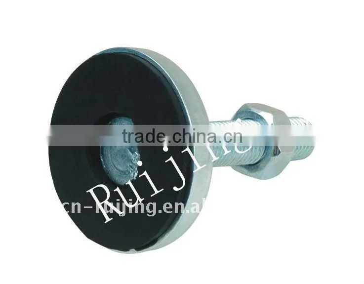 Rubber leveling feet for machine