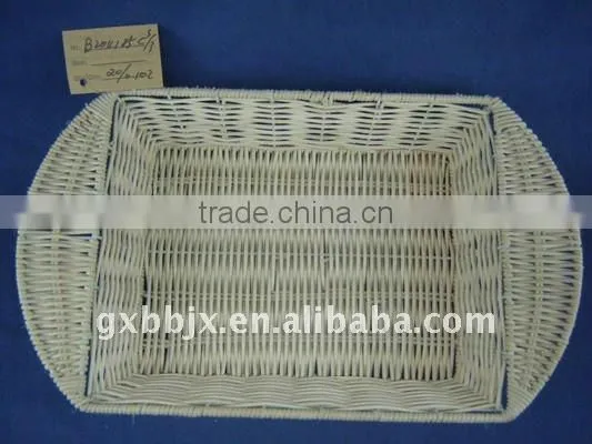 Rectangle rattan iron frame storage fruit tray