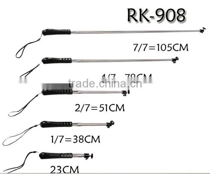 Bluetooth monopod equipped wih professional tripod, selfie monopod with mirror, with zoom function RK908