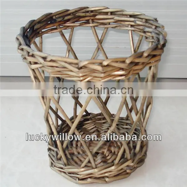 Decorative small glass wicker basket candle holder