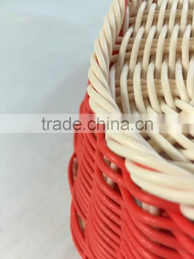 100% hand woven colorful small plastic basket for bread