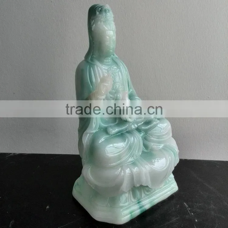 Polyresin jade kuan-yin figurine