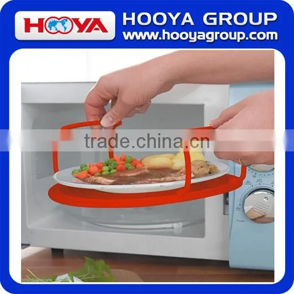 New Useful 4 in 1 Microwave Support Microwave Folding Tray Holder Round Plate Double Mat Layer
