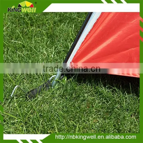 4 person double layer polyester camping family tent with fibre glass pole