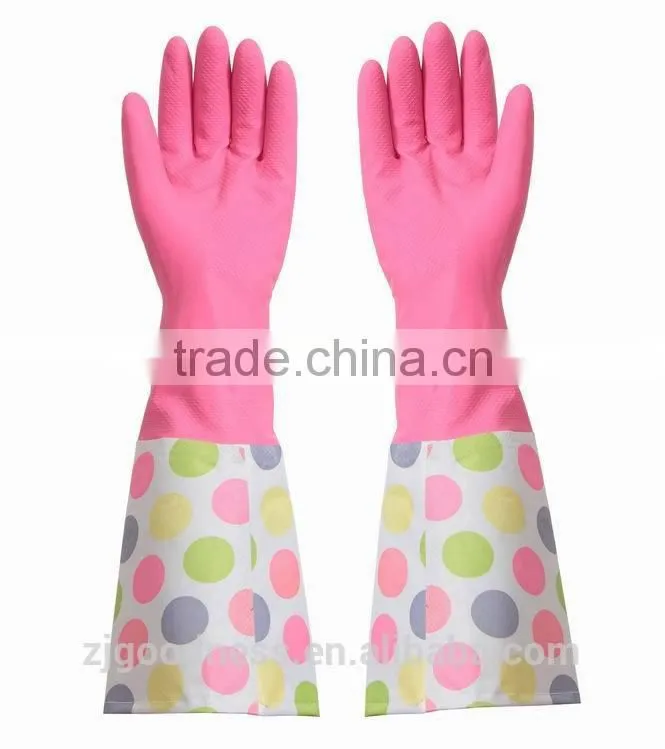 Household all purpose Retro funky floral design rubber gloves wash up