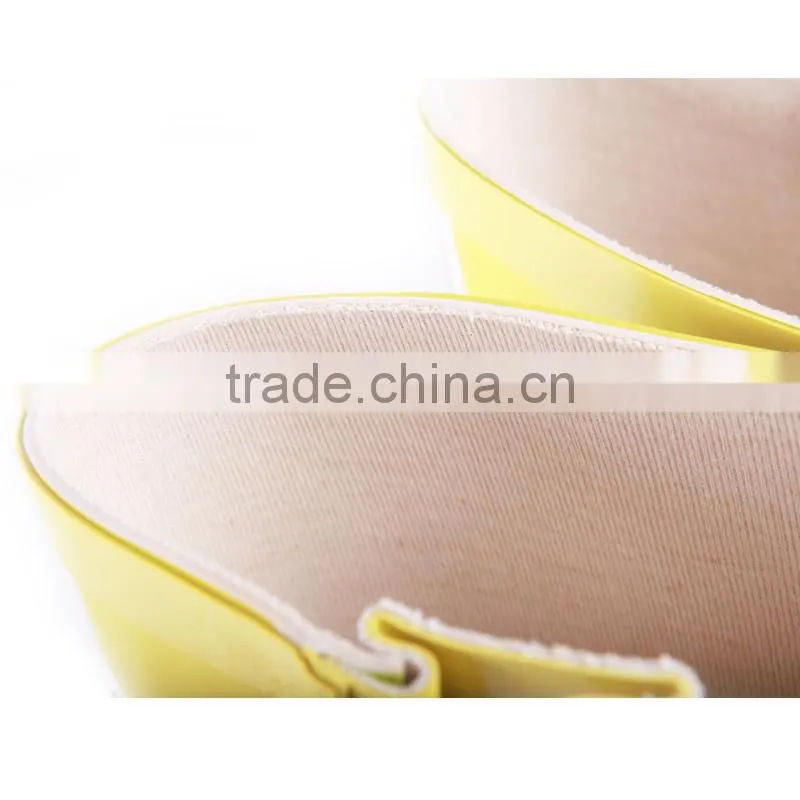 yellow pattern knee rubber rain boots