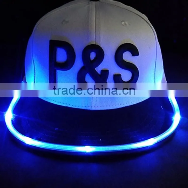 snapback cap with led light ,wholesale custom led snapback cap .