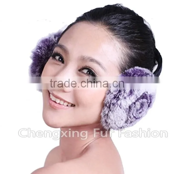 CX-EM-03R Fashion Ladies Genuine Rex Rabbit Fur Custom Fur Earmuffs