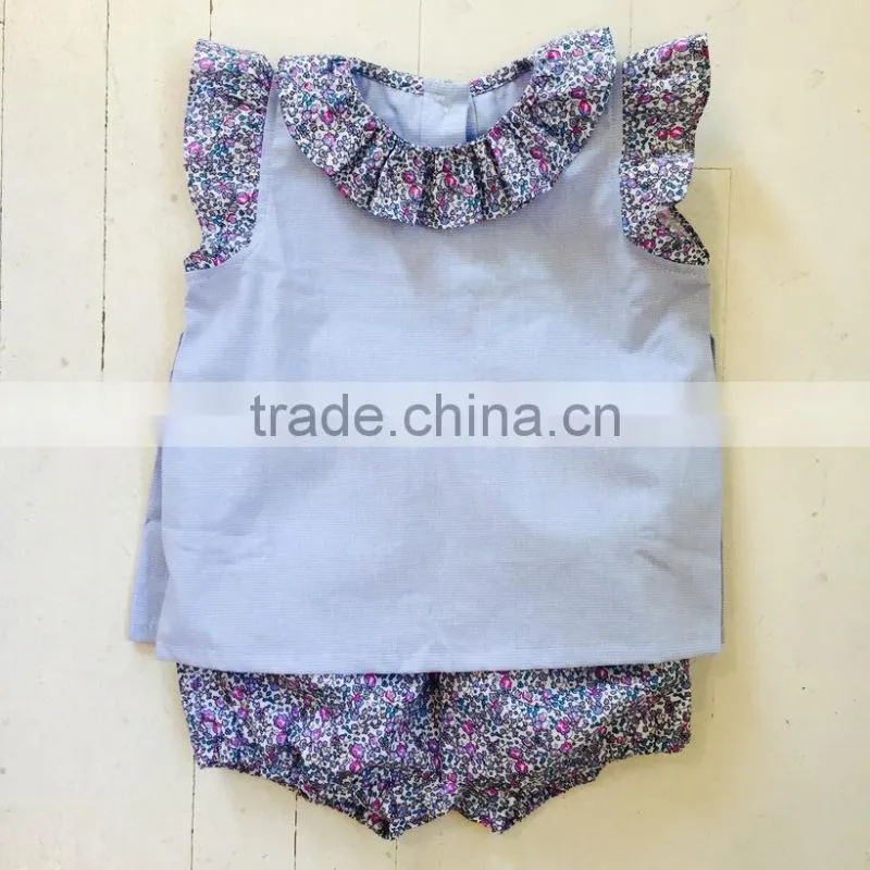 New design wholesale kids clothing high quality baby lemon embroider clothes suit for baby girls clothes set
