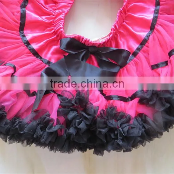 Girls Petti skirt Design princess girls dress normal style chiffon material red and black tutu skirt