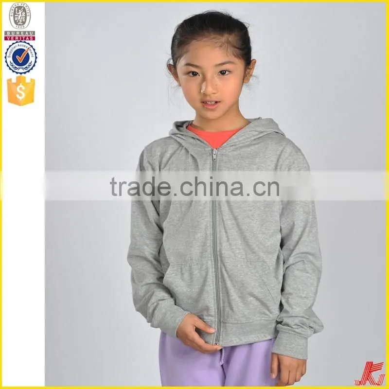 factory directly sales girls zipper up plain sweatshirt shirts