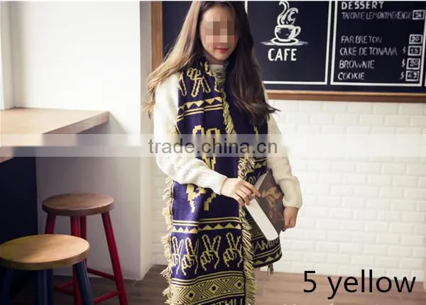 Korean style fashion latest design long acrylic candy color choice elegant wear shawl scarf womens