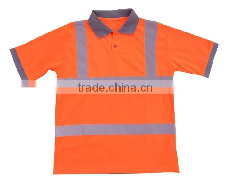 100% polyester eyesbird knitted polo shirt reflective high visibility wear hi-vis t-shirt