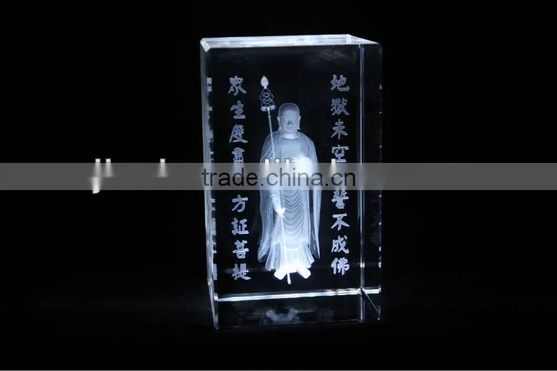 Good K9 crystal 3D laser engraving with religion crystal block