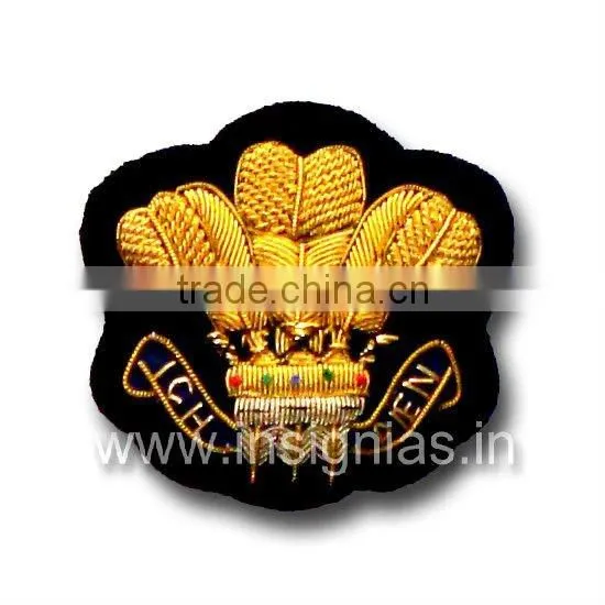 Embroidered bullion wire badges