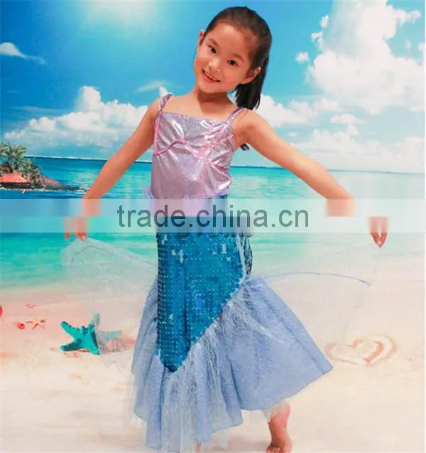 New arrival Mermaid dress for girls Mermaid costume girls dress wholesale
