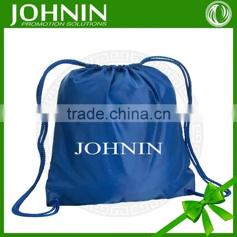 Fast cheap custom design nylon promotional Drawstring backpack bag