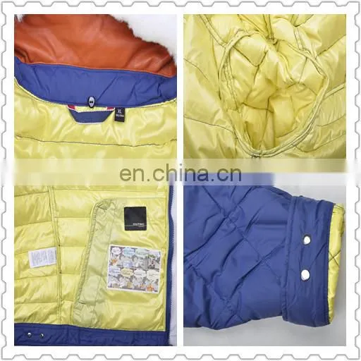 lastest fashion winter fur collar thick padded stylish men down jacket