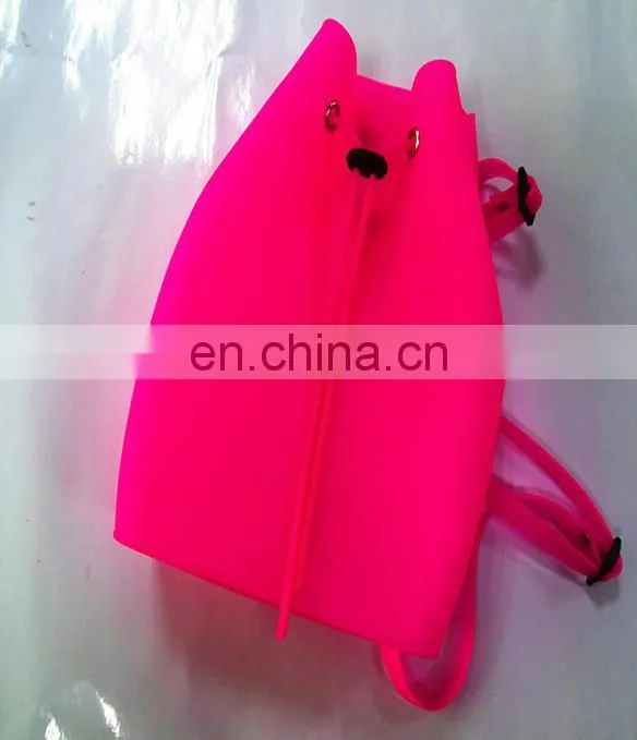 Hot sale En-friendly Candy colors backpack silicon rubber kids school bag