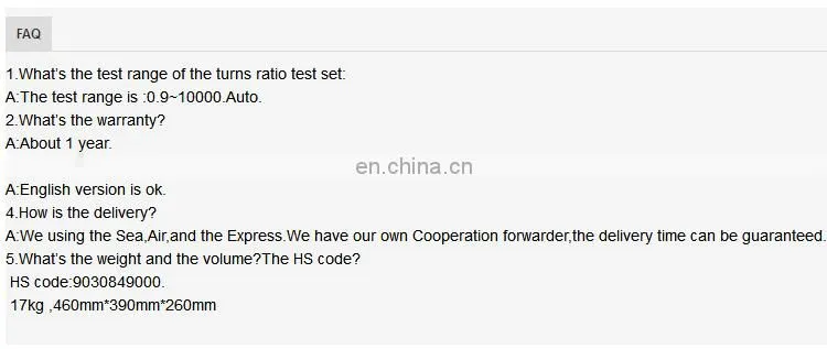 Portable Electric test turn ratio TTR testing equipment handheld turn ratio meter