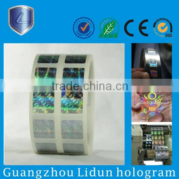 2015 hot sale silver hologram sticker&waterproof custom label &laser sticker