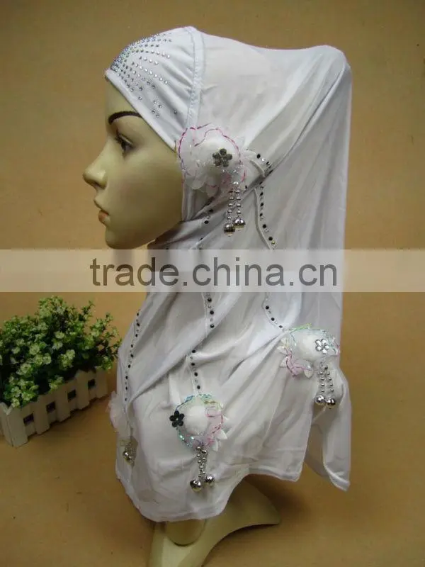 A527 newest design one piece muslim long HIJAB 4 flowers islamic hijab