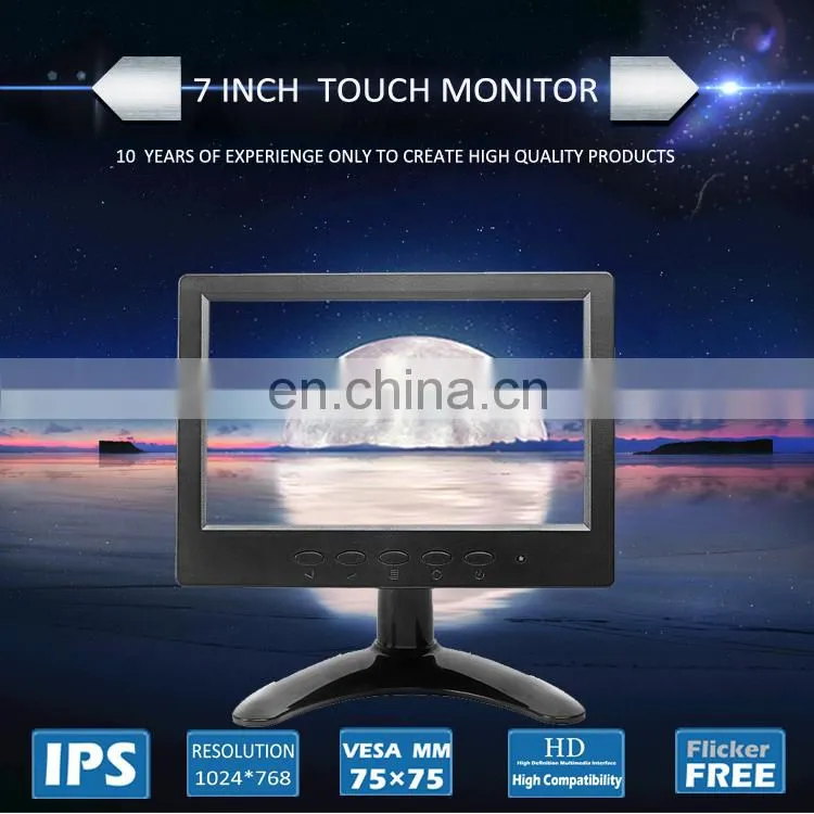 7 inch lcd Wide Screen 1024*768 Portable Car LCD Monitor touchscreen Monitor
