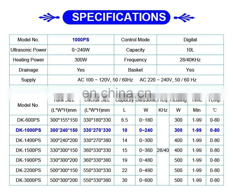 10L best sell New model Power Adjustable Dual-bands ultrasonic for auto parts