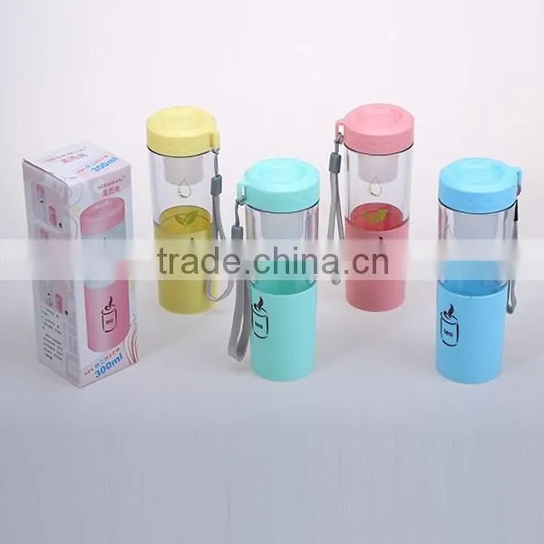 Fruit infuser attached 300ml water bottles for schools
