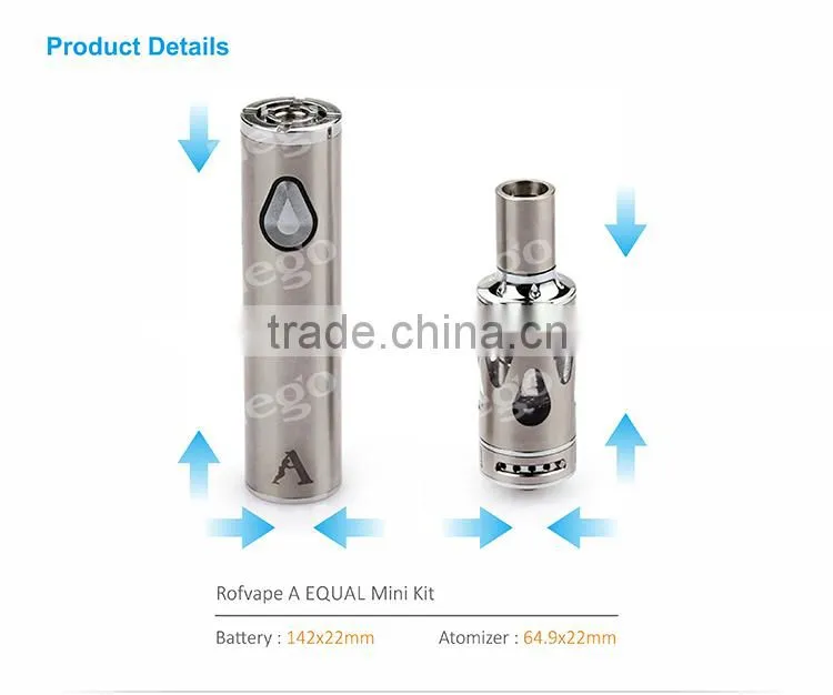 Newest Coming!!! 100% Original Rofvape A Equal Kit 3000mah 0.3/0.5ohm VS eGo one mini Rofvape A Equal kit wholesale from elego