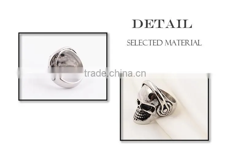 Cheap wholesale men silver stainless steel cheap biker rings