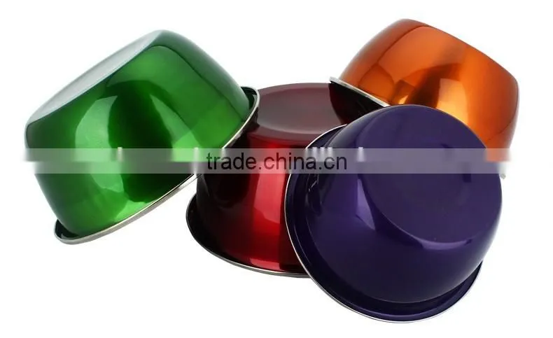 stainless steel metal colored soup bowl/ dinner food basin/ mixing bowl set