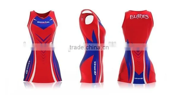 top quality dry fit custom sublimation netball uniforms