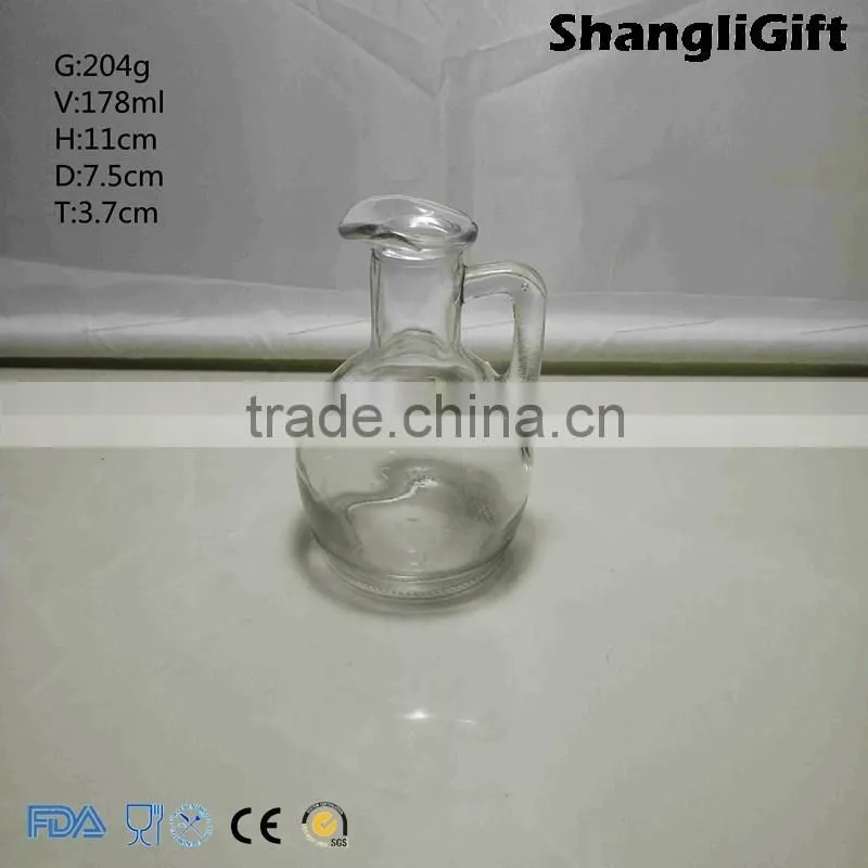 6oz Cooking Oil Pot Glass Pot With Cork Glass Spice Bottles