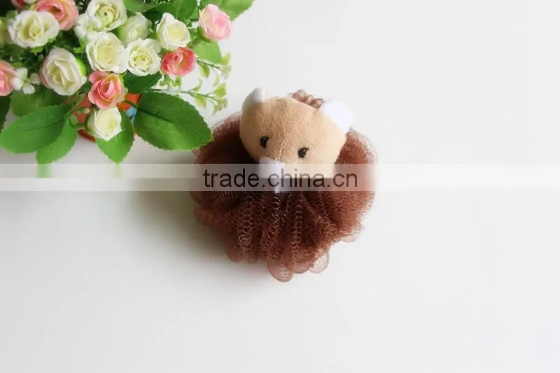 2015 hot selling colorful Cartoon shaped bath sponge for christmat promotion