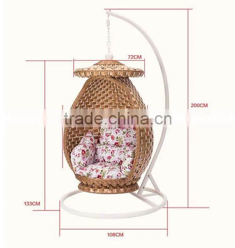 Chinese Style New Design With Canopy Rattan Indoor Home Indian Swing Jula /Swing