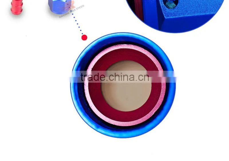 Interchangeable Iso9000 Wholesale Aluminum Oil Cooler Hose Fitting 180 Degree Push On End blue and red 10-180-04