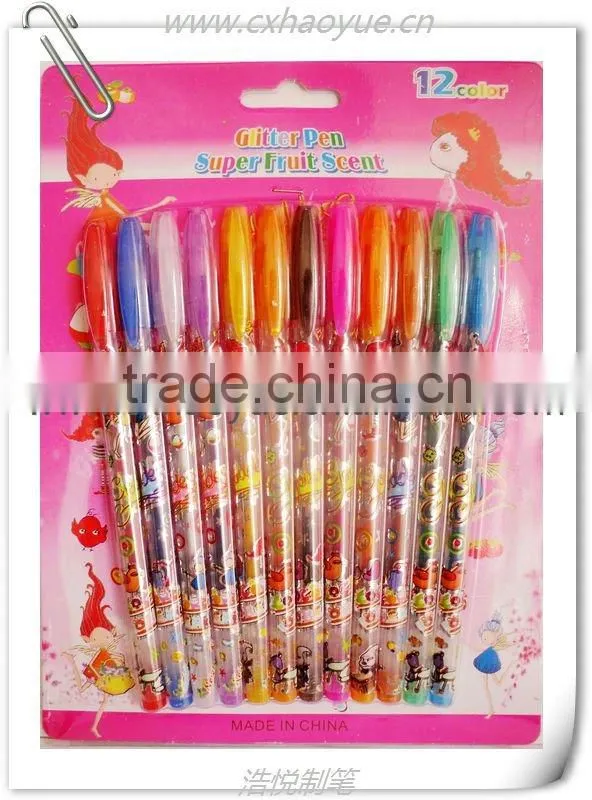 hot-sale BP scented glitter pen to all over the worlds