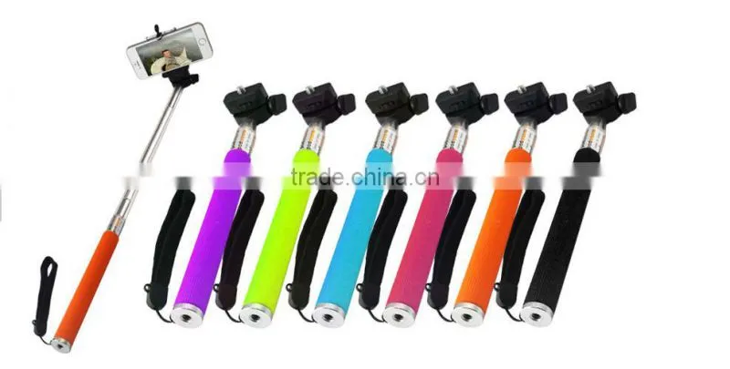 2015 new fashion selfie stick with remote and bluetooth