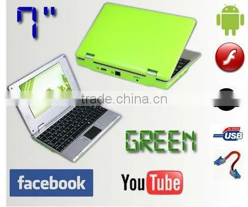 hot selling 7" WM8850 WIN CE 7.0 wifi netbook compuer students laptop computer support 3G