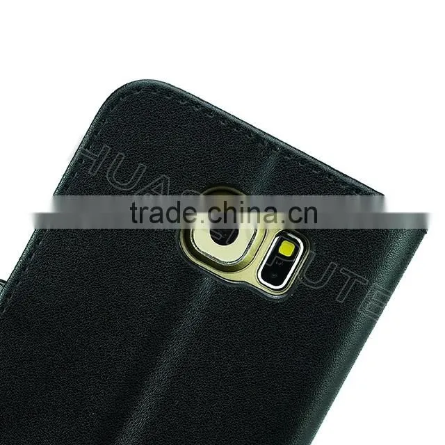 Flip PU Leather Case with Card Slot For Samsung Galaxy S6, Book Style Wallet Case For Galaxy S6