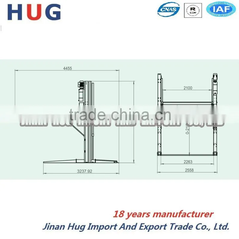 Two column hydraulic lifting machine