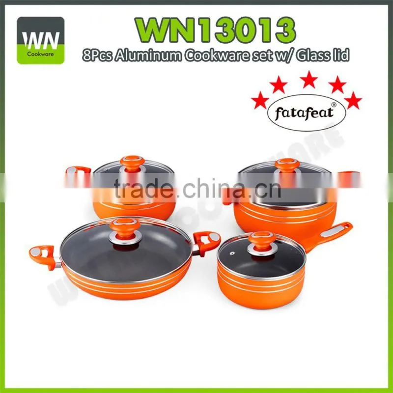 6pcs STONE marble cookware set pan set with detachable handle