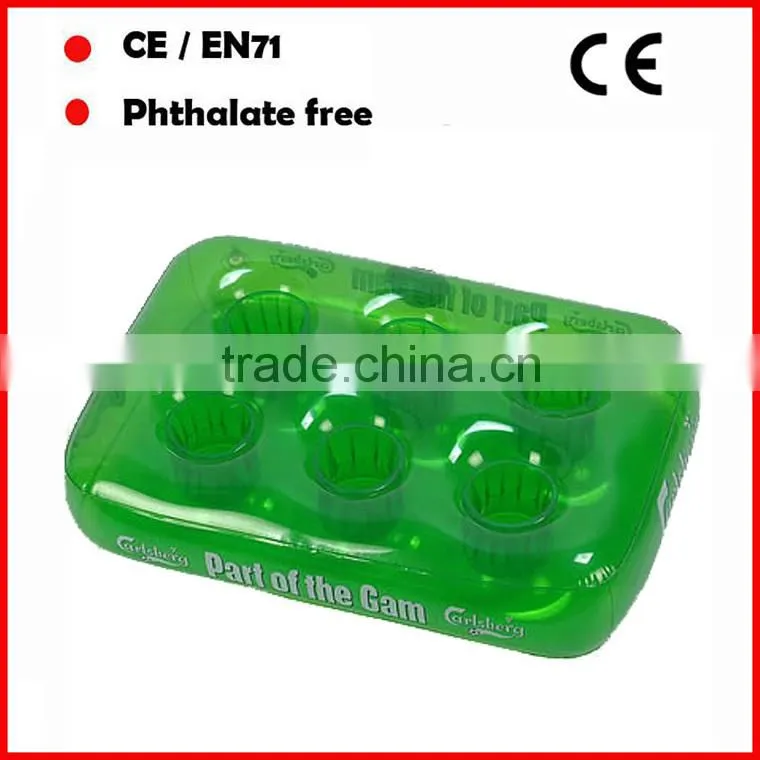 pvc floating cup holder/inflatable can base/inflatable cup base