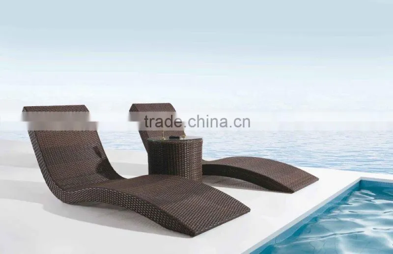 cheap wicker outdoor sunbed/sunbed/rattan sunbed(DH-9569)