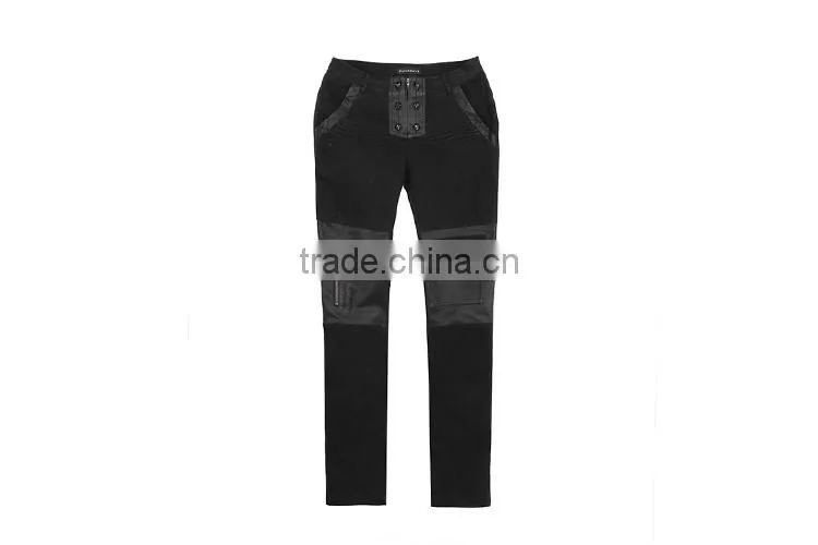 K-178 Punk Rave Elastic Straight Trousers With Skulls And Dark Printing