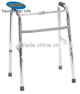 Reciprocating One Button Folding walker walking aid